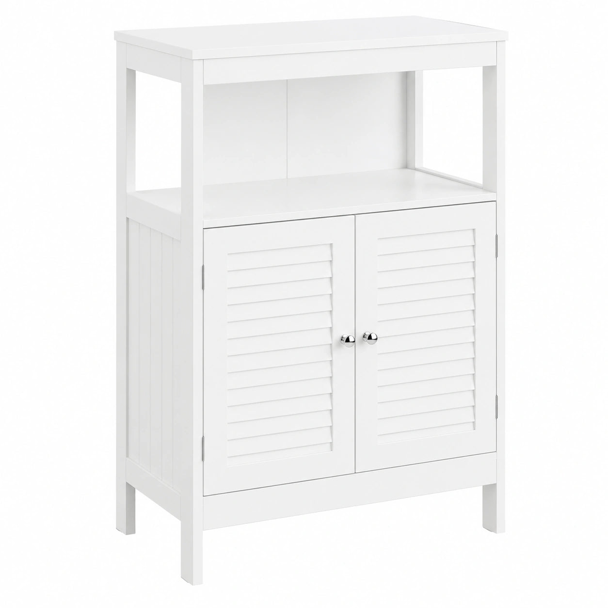 Mobile Bagno Salvaspazio in MDF Bianco con Doppia Apertura 60x30x80 cm