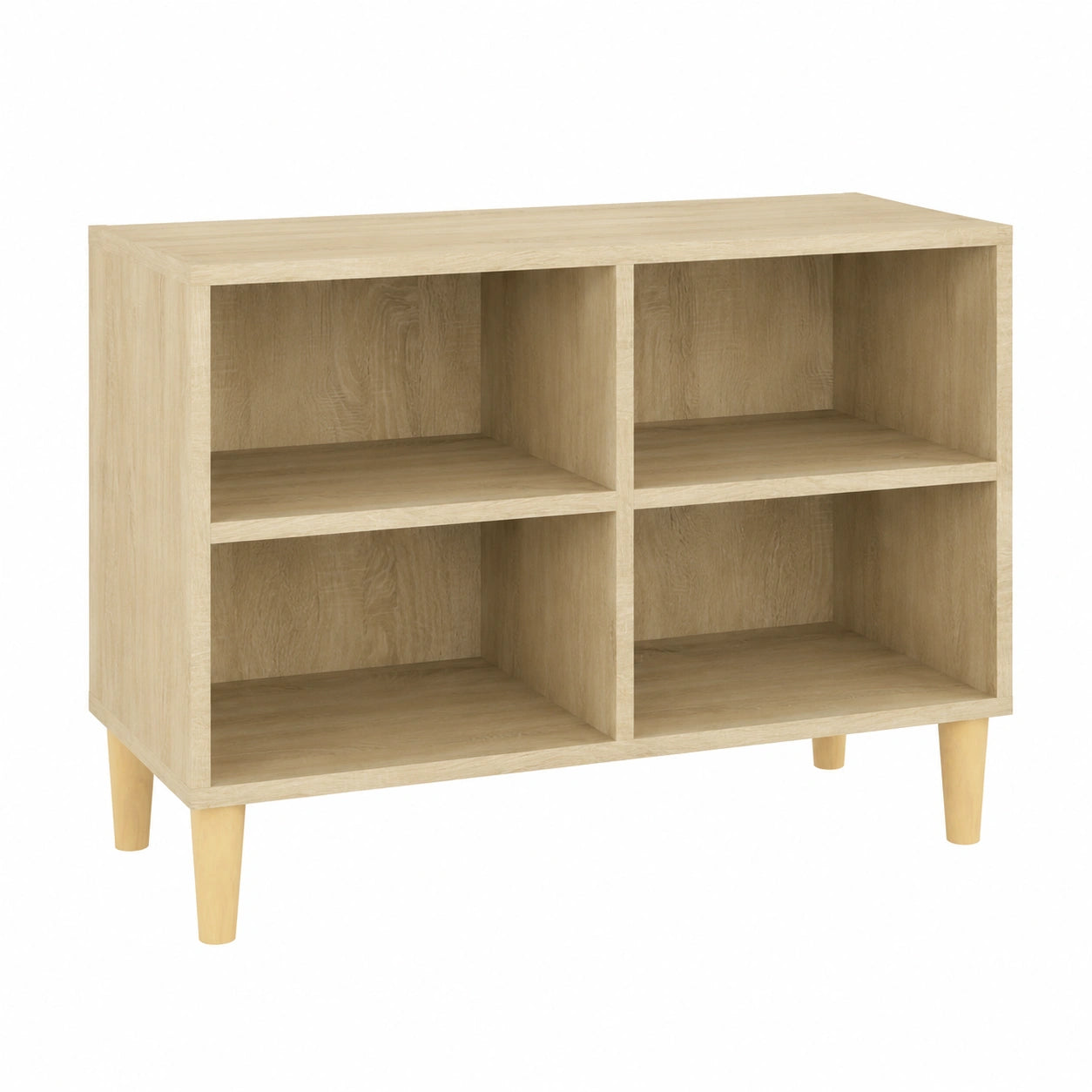 Mobile TV scandinavo in rovere Sonoma, 4 scomparti, gambe massicce, 69,5x30x50 cm