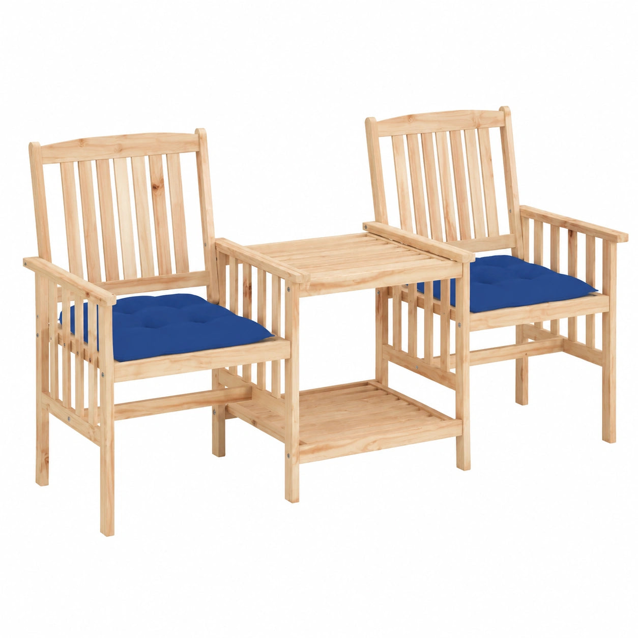 Set da Giardino in Legno di Acacia con Tavolo e Cuscini