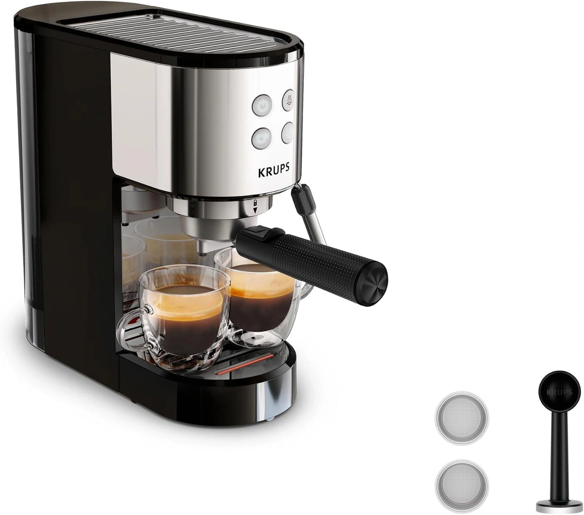 Krups, Macchina da caffè, 15 bar, Argento