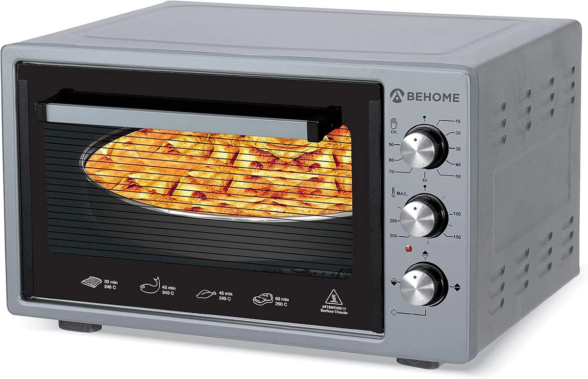 BEHOME, Forno elettrico, 38 litri, con timer, Grigio
