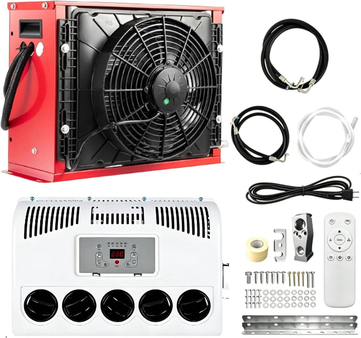 Climatizzatore split, 11000 Btu, 12v, 24v, silenzioso, Rosso