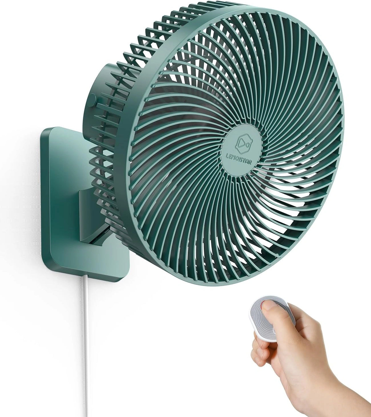 LEMOISTAR, Ventilatore, 10 pollici, 70 pollici, con telecomando, con timer, regolabile, Verde