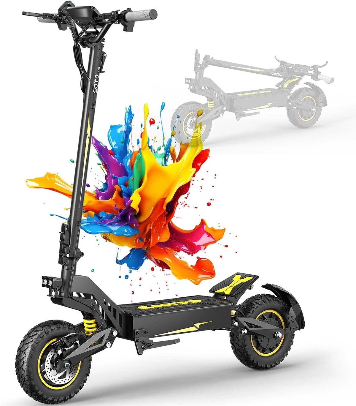 T10, Monopattino elettrico, 11 Pollici, 60KM, con display digitale, pieghevole