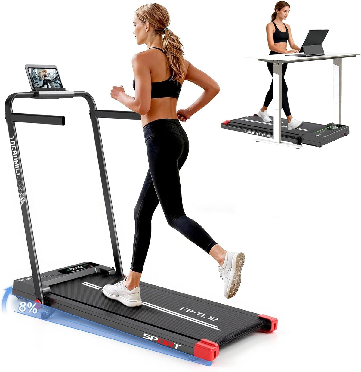 Tapis, Tapis roulant, 14 km/h, con telecomando, con display digitale, a LED