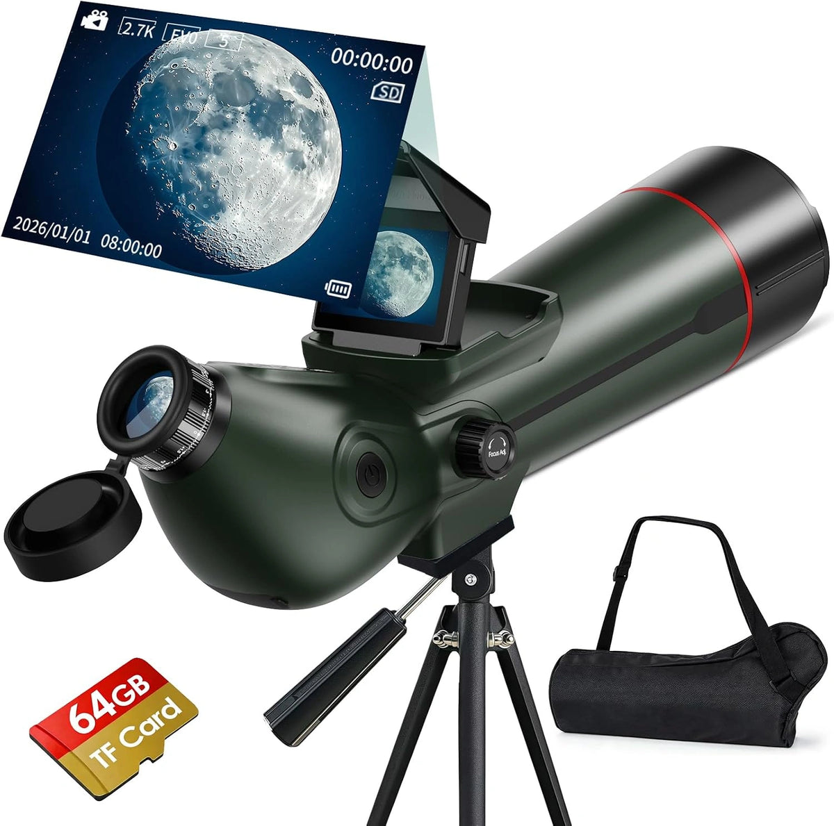 Telescopio, Fotocamera digitale, con display digitale, con controllo intelligente