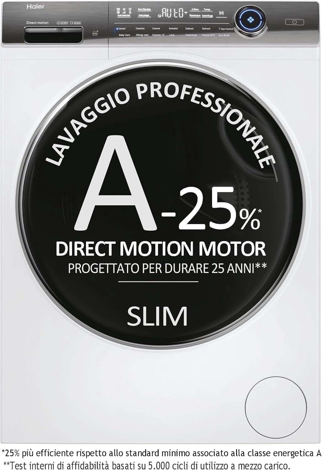 Haier, Lavatrice, 9 KG, con controllo intelligente, Bianco