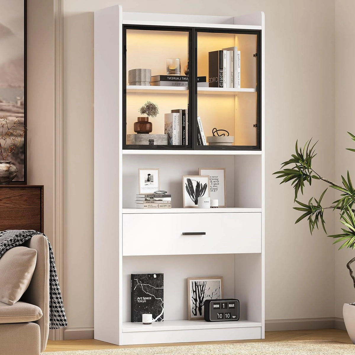 Armadio, Letto, Bianco