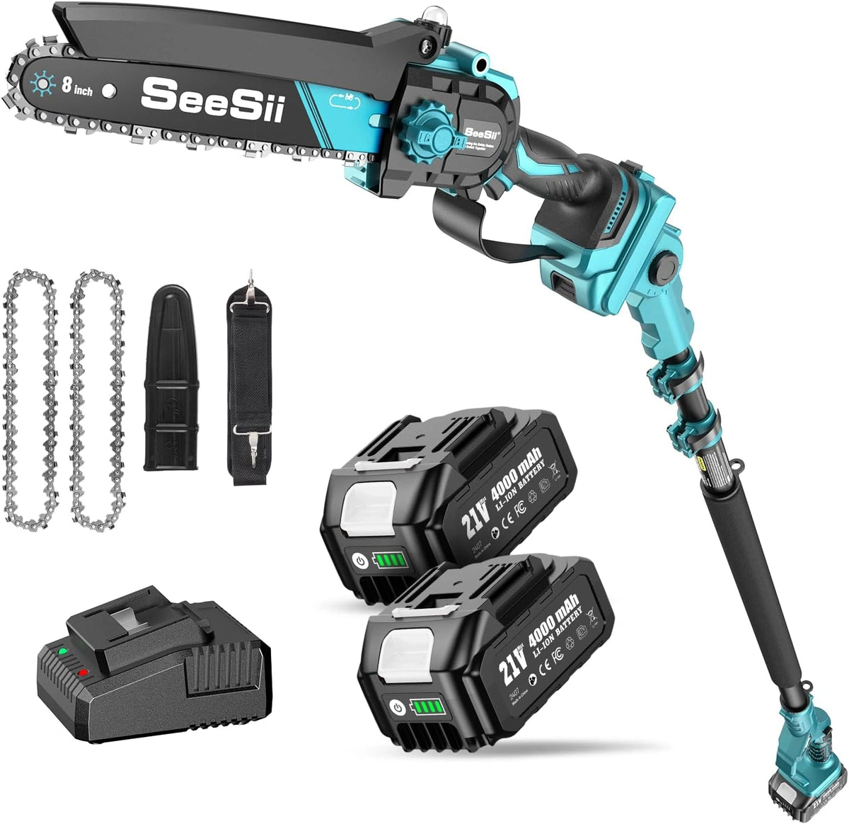 SEESII 2-in-1, Motosega, 8 Pollici