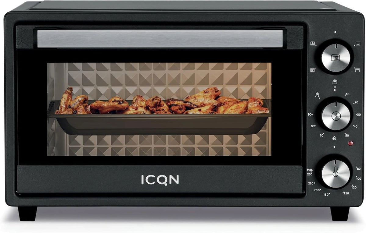 ICQN, Forno elettrico, 1500 W, 20 Litri, con timer, Nero