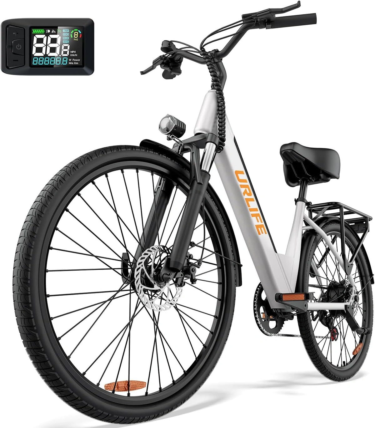 URLIFE, Bicicletta elettrica, con display digitale