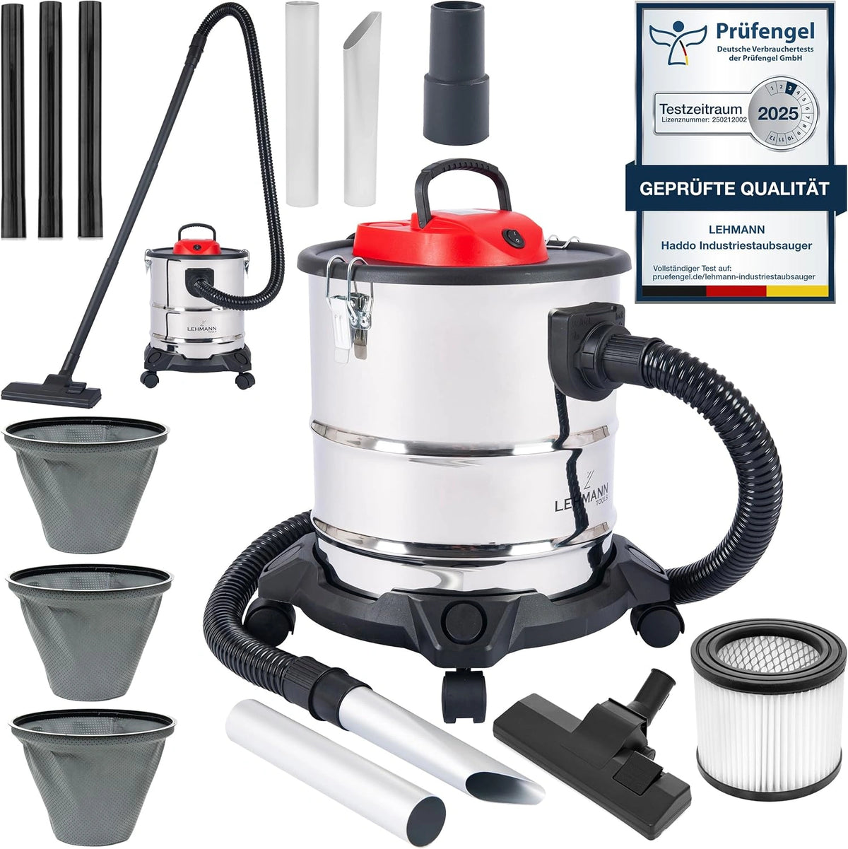 LEHMANN, Aspirapolvere, 2000W, 20 L, Argento