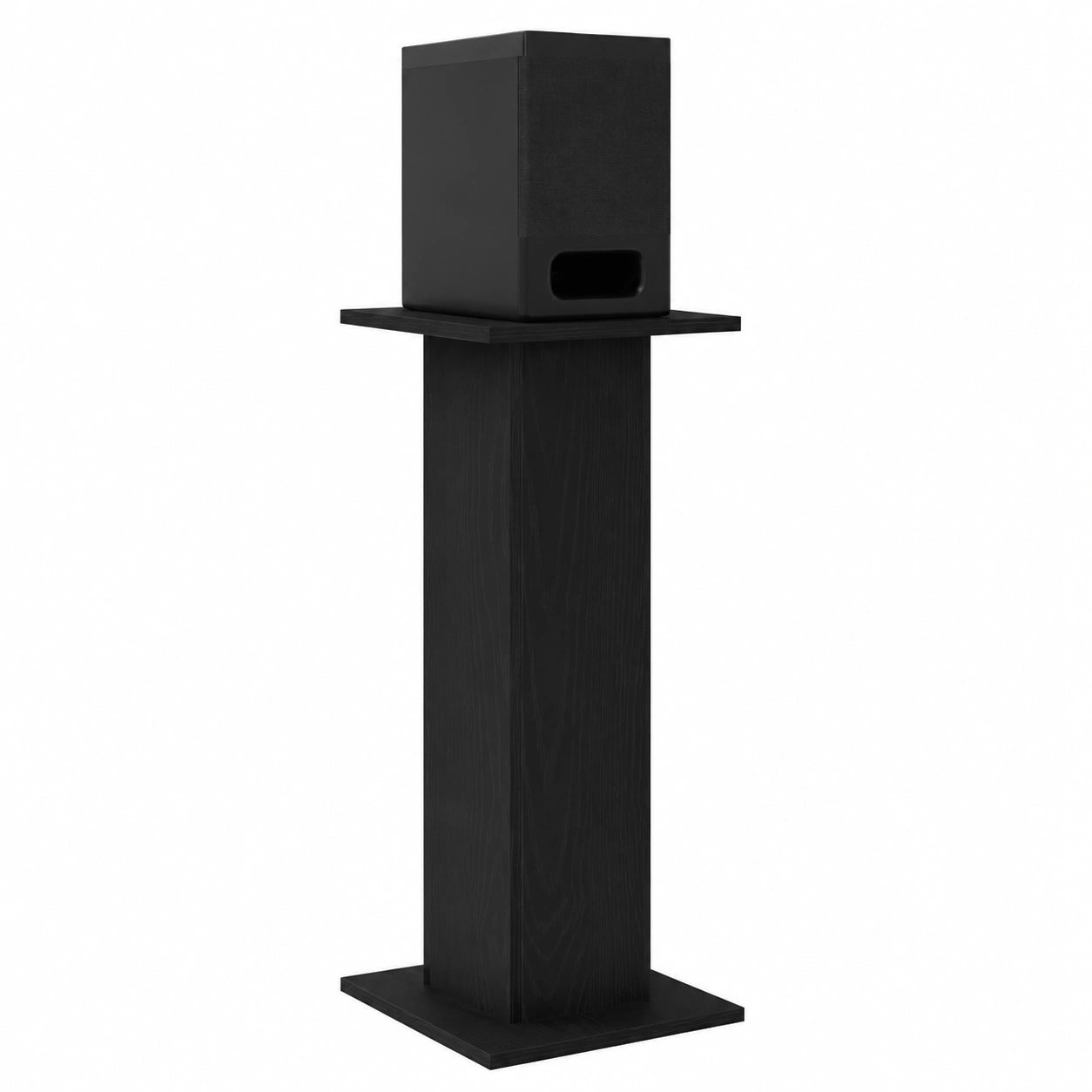 Coppia di Supporti Altoparlanti in Rovere Nero 30x30x80 cm, Design Moderno per Setup Audiophile