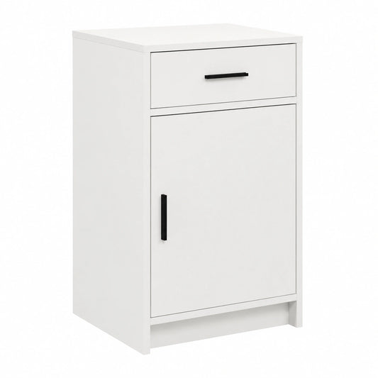 Credenza Moderna Bianca in Legno Multistrato 40x40.5x75 cm, Design Contemporaneo per Soggiorno