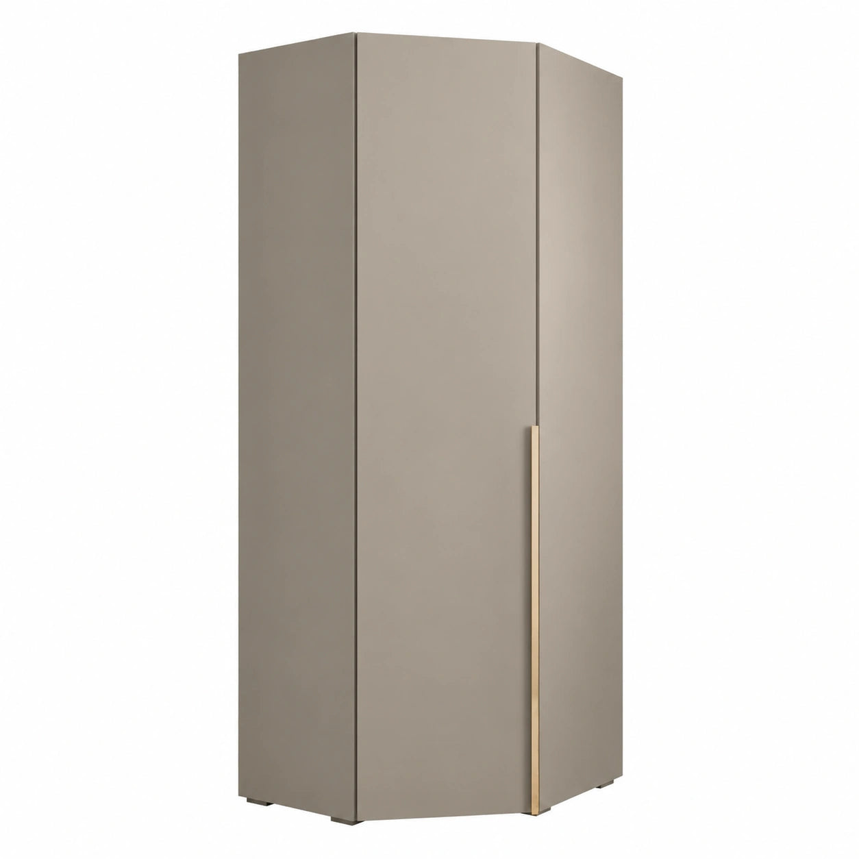 Armadio ad Angolo Inova 1 con Ripiani e Appendiabiti - Soluzione Salvaspazio per Camera da Letto e Ingresso - 236,7x81,7x47cm - Cashmere e Oro