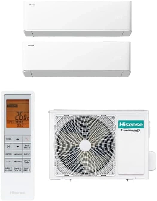 Hisense, Climatizzatore split, 12000 Btu, con Wi-Fi, con timer, con tecnologia inverter