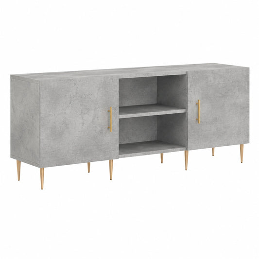 Mobile TV moderno in legno grigio cemento con gambe in ferro, 150x30x50 cm, stile scandinavo per soggiorno