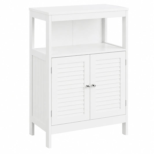 Mobile Bagno Salvaspazio in MDF Bianco con Doppia Apertura 60x30x80 cm