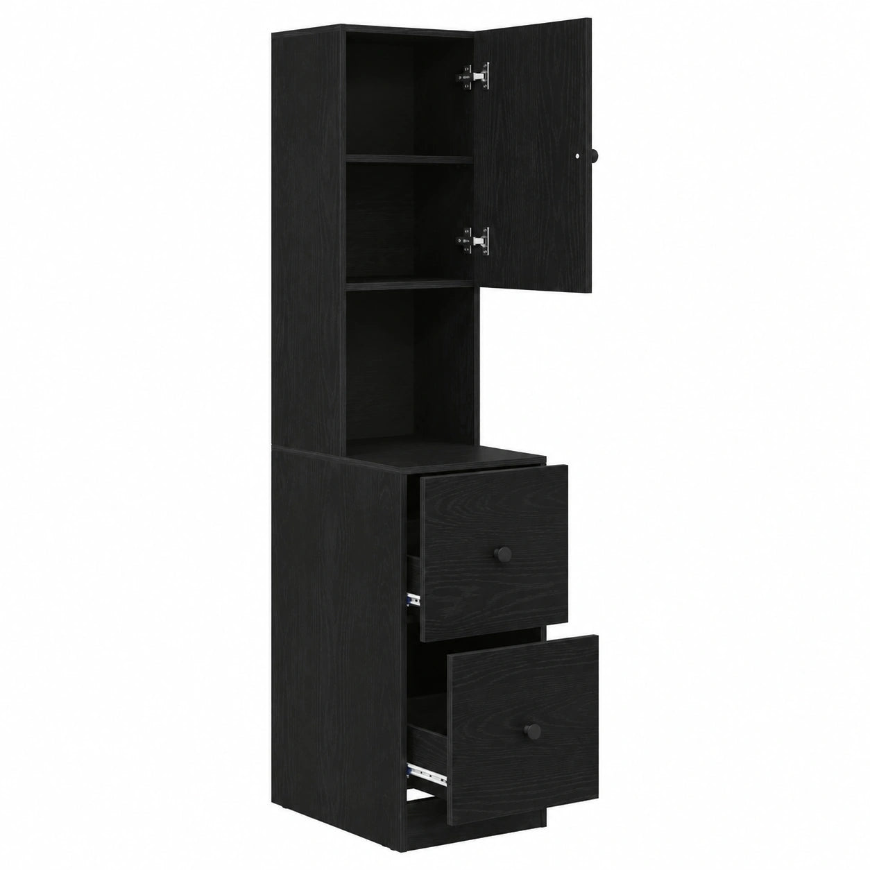 Armadio da Cucina in Rovere Nero con Cassetto 32x50x180 cm, Design Moderno e Spazioso