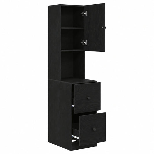 Armadio da Cucina in Rovere Nero con Cassetto 32x50x180 cm, Design Moderno e Spazioso