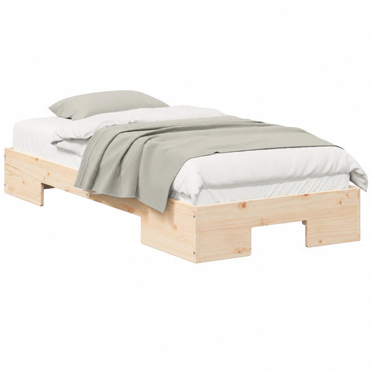 Letto Moderno in Pino 80x200 cm Marrone, Struttura Robusta Minimalista