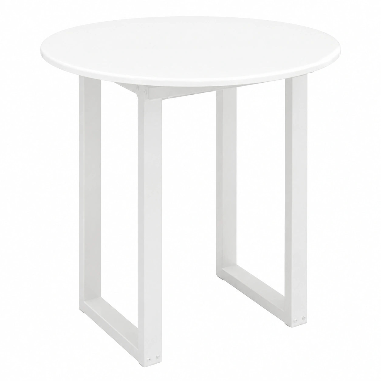 Tavolo Rotondo Bianco Lucido Ø70 cm in Legno Multistrato, Design Moderno e Resistente