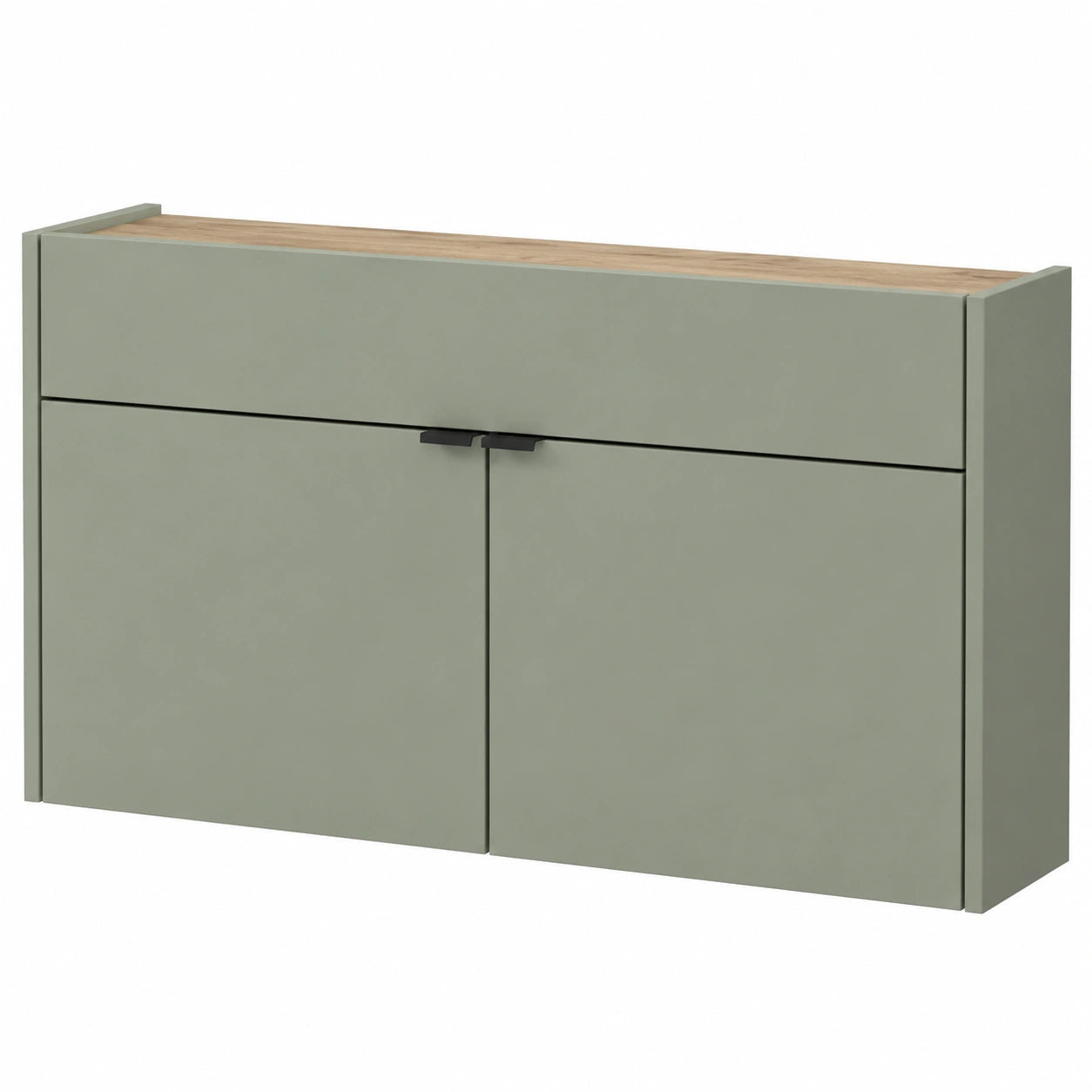 Armadio pensile multiuso verde tortora 110x57x22 cm per corridoi stretti