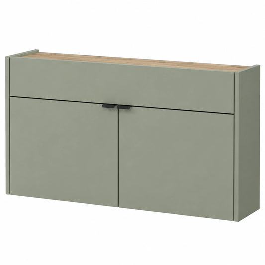 Armadio pensile multiuso verde tortora 110x57x22 cm per corridoi stretti