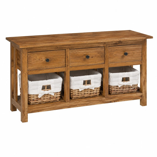 Madia in Legno Riciclato Massello 100x30x50 cm