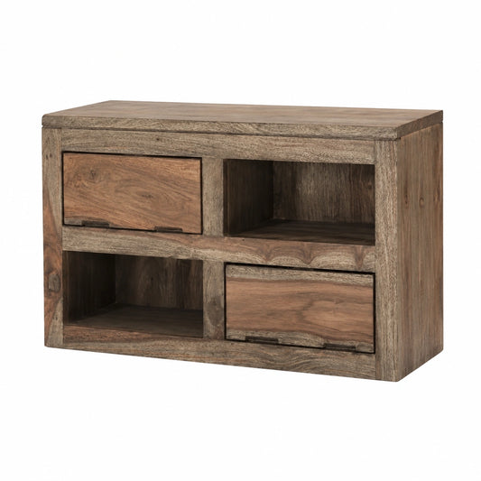 Elemento da Parete in Legno di Sheesham Naturale, Grigio