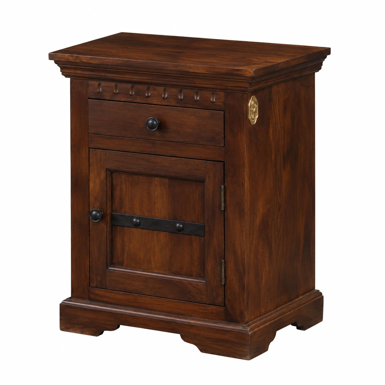 Comodino in Legno Massello di Acacia Oxford