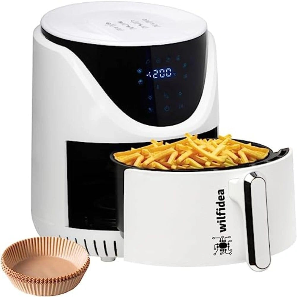Friggitrice, Friggitrice ad aria, 4 Litri, con display digitale, a LED, Bianco