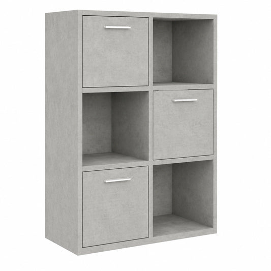 Armadio Moderno Grigio Cemento per Libri e Decorazioni 60x29,5x90 cm
