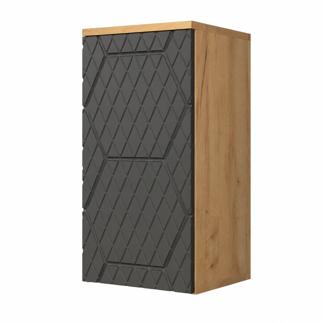 Armadio da Bagno Irma Vicco Antracite con Struttura a Nido, 30x59 cm, 2 Scomparti, Montaggio a Parete