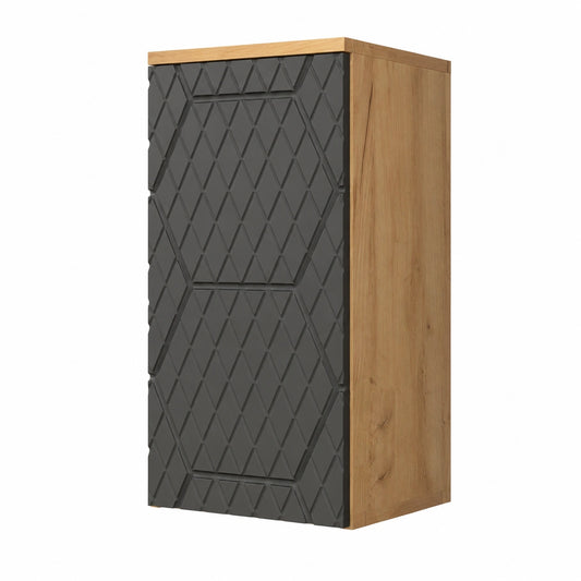 Armadio da Bagno Irma Vicco Antracite con Struttura a Nido, 30x59 cm, 2 Scomparti, Montaggio a Parete