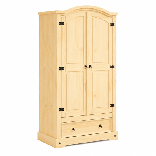 Armadio in Legno Massello di Pino 102x52x186 cm