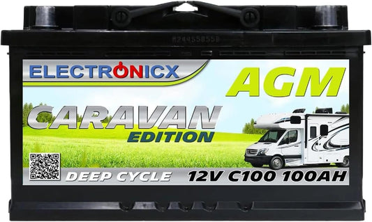 Electronicx, Batteria ricaricabile, 12V, 100Ah, 190mm