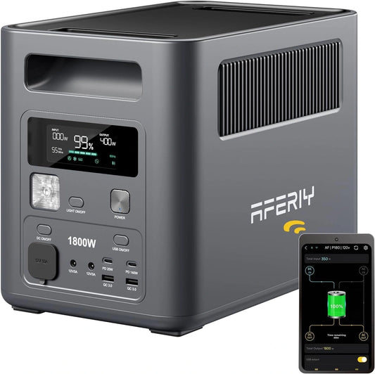 AFERIY 1800W, Stazione di alimentazione portatile, 1800W, 1024Wh, portatile