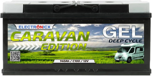 Electronicx GEL 12V, Batteria ricaricabile, 12V, 140Ah, 190 mm