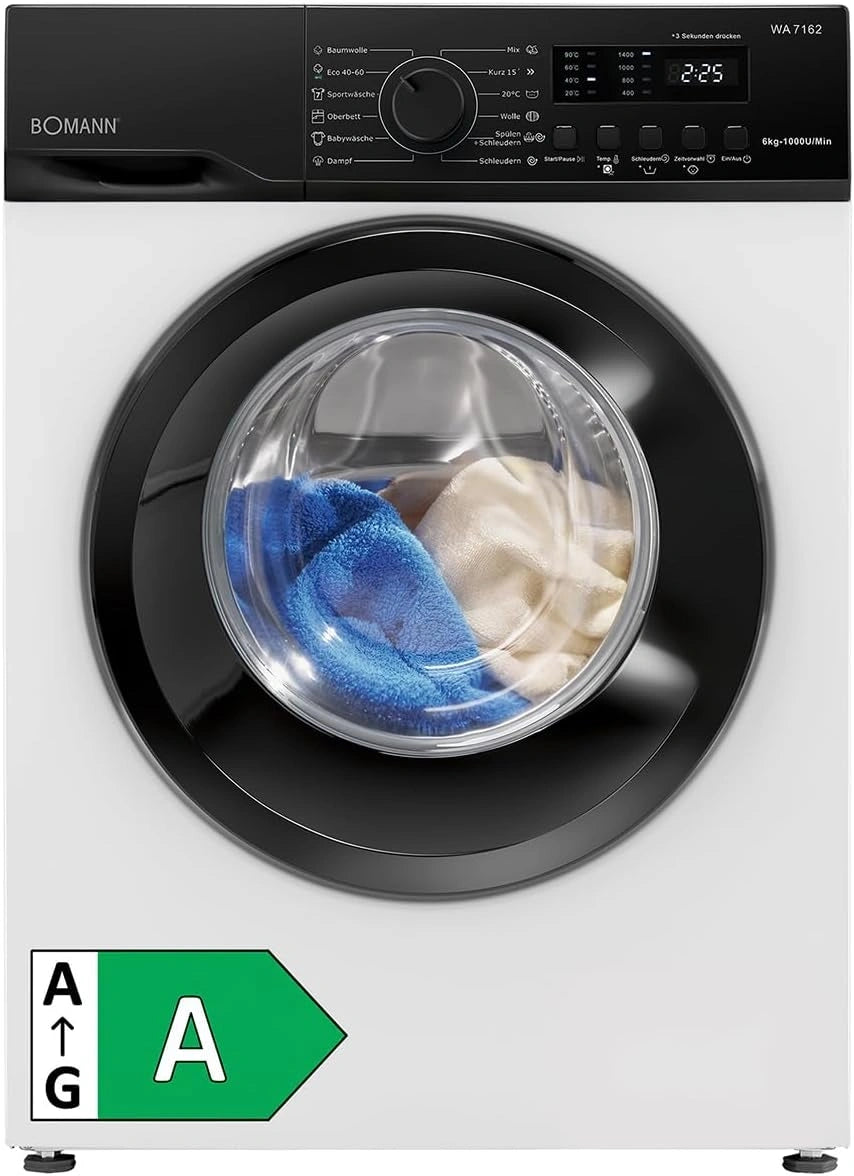 Bomann, Lavatrice, 6 kg, con display digitale, con tecnologia inverter, a LED