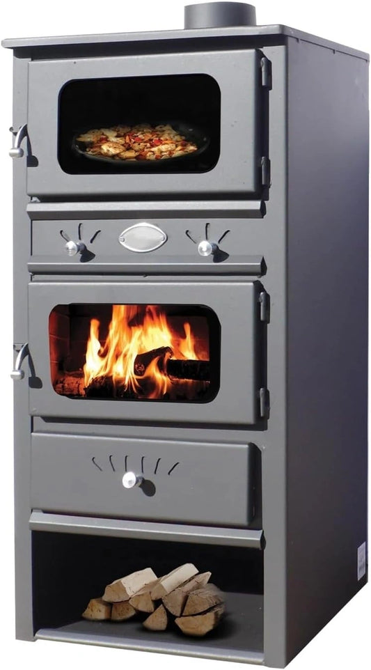 EIDER BIOMASA, Forno elettrico, 8 kw, 140m3, Nero