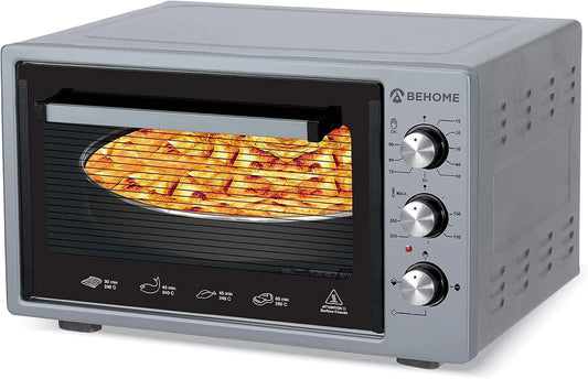 BEHOME, Forno elettrico, 38 litri, con timer, Grigio