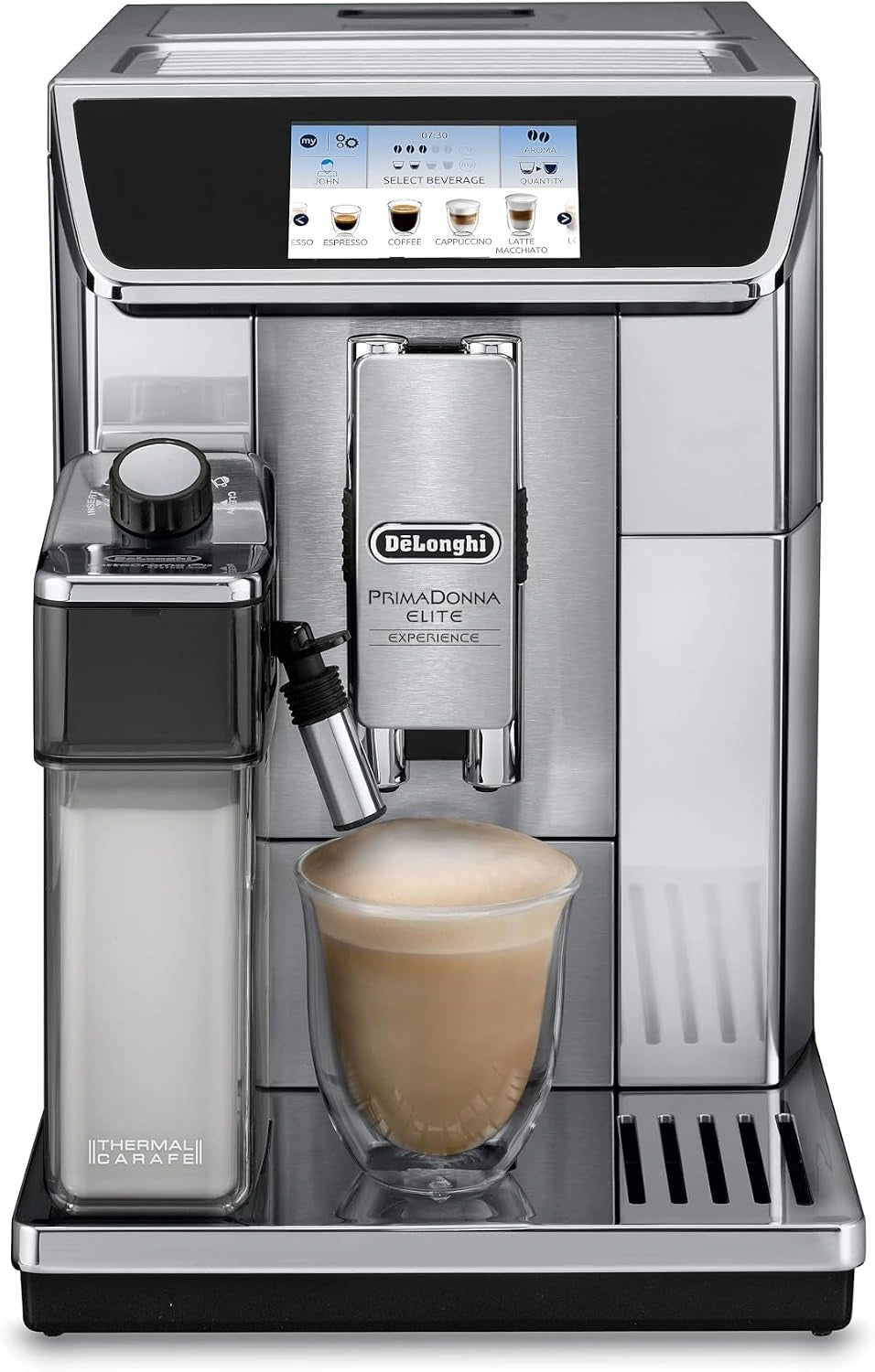 DeLonghi ECAM650.75MS, Macchina da caffè, 360 mm, 15 bar, con display digitale, Argento