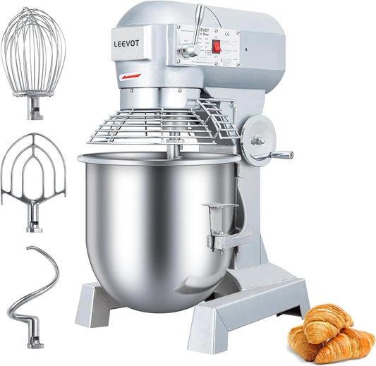 LEEVOT, Robot da cucina, 1250W, 30L, regolabile, Argento