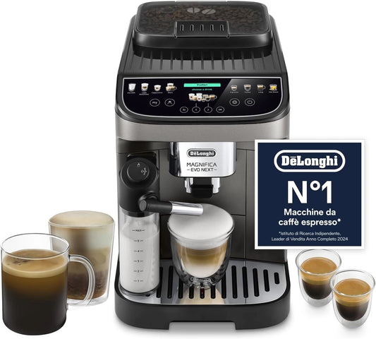 De'Longhi, Macchina da caffè, con display digitale, automatico, Nero/Grigio