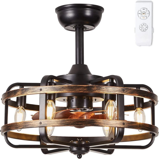 Ventilatore da soffitto, 46cm, con telecomando, con timer, Nero