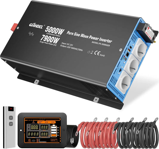 GIANDEL 5000W, Prodotto per casa e tempo libero, 5000W, 12V, 230V, con tecnologia inverter