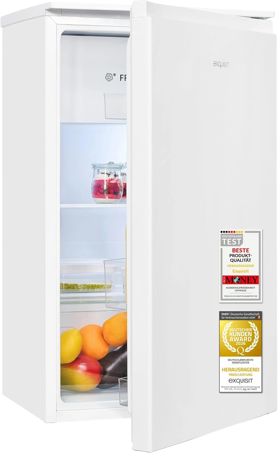 Exquisit, Frigorifero, 82 L, a LED, Bianco