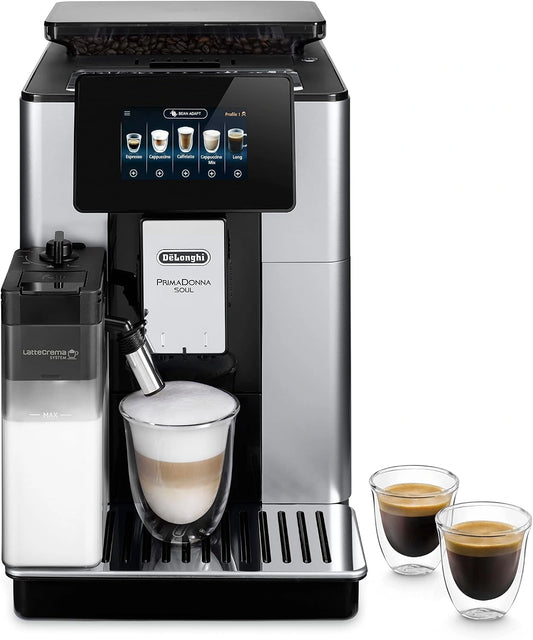 De'Longhi ECAM612.55.SB, Macchina da caffè, 1450 W, automatico, Nero/Argento