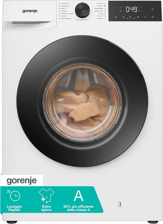Gorenje WG2P94A22/IT, Lavatrice, 9 kg, con tecnologia inverter, Bianco